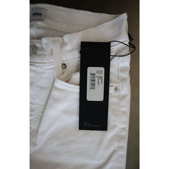 Edwin EW2003SSY Women's Sz 24 Optic White Bree Mid-Rise Straight Crop Jeans - Picture 5 of 12